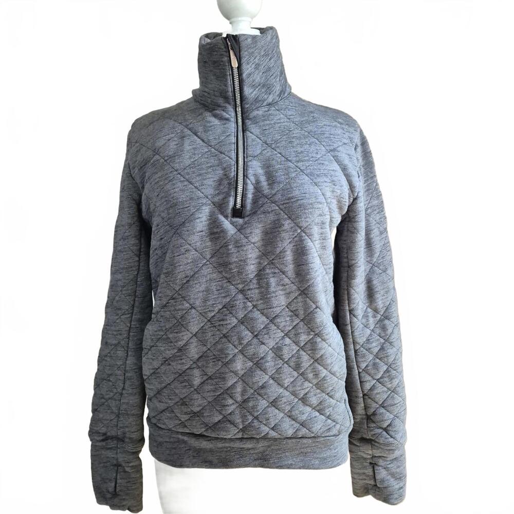 Lululemon Forever Warm Pullover Heathered Core Dark Grey Quilted Size 4